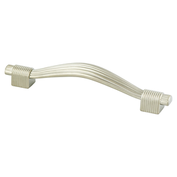 Berenson Opus 5-1/16 Inch Center to Center Satin Nickel Cabinet Pull, Zinc Material, Transitional Style