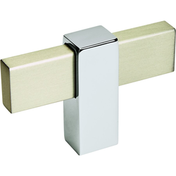 2-3/8 Inch Mulino Cabinet Knob, Silver Champagne/Polished Chrome