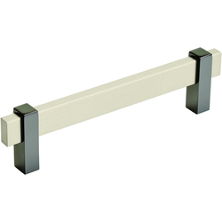 5-1/16 Inch Center-to-Center Mulino Cabinet Pull, Silver Champagne/Black Nickel