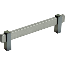 5-1/16 Inch Center-to-Center Mulino Cabinet Pull, Black Brushed Nickel/Black Nickel