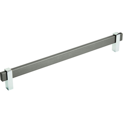 10-1/16 Inch Center-to-Center Mulino Cabinet Pull, Black Brushed Nickel/Polished Chrome
