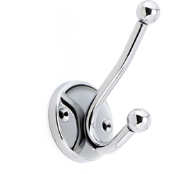 Euro 3-25/32 Inch Height Bathroom Hook, Chrome