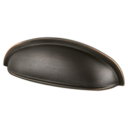 Berenson Vibrato Traditional 3 Inch Center to Center Cup Pull, Verona Bronze, Zinc Material, Perfect for Cabinets