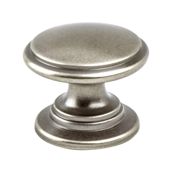 Berenson Andante Traditional Style 1-3/16 Inch Diameter Antique Pewter Cabinet Knob, Zinc Material, Ideal for Cabinets with Exposed Hinges
