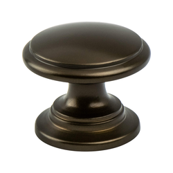 Berenson Adagio Traditional Knob, 1-3/16" Diameter, 1" Base, Oil Rubbed Bronze Finish, Zinc Material, Perfect for Cabinets