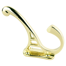 25% OFF Berenson Prelude Collection Polished Brass Double Coat Hook, Traditional Style, Zinc Material, 4in. Length, 3 1/16in. Height