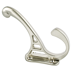 25% OFF Berenson Prelude Brushed Nickel Double Coat Hook, Traditional Style, Zinc Material, 4in. Length, Perfect for Home Accents