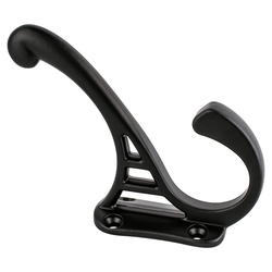 25% OFF Berenson Prelude Matte Black Double Coat Hook, Zinc Material, Traditional Style, Ideal for Home Accents and Decorative Purposes