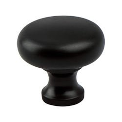 Berenson Valencia 1-1/4 Inch Diameter Matte Black Cabinet Knob, Zinc Material, Transitional Style