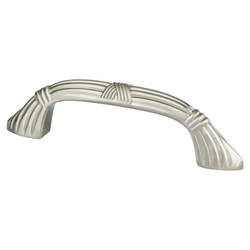 Berenson Toccata 3 Inch Center to Center Brushed Nickel Cabinet Pull, Artisan Style Zinc Material