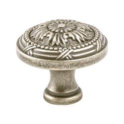 Final Sale, Special Order, Berenson Plymouth 1-1/4 Inch Diameter Weathered Nickel Cabinet Knob from Toccata Collection, Artisan Style Zinc Material