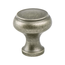 Final Sale, Special Order, Berenson Forte Large Knob, 1-5/8 Inch Diameter, Weathered Nickel Finish, Zinc Material, Transitional Style