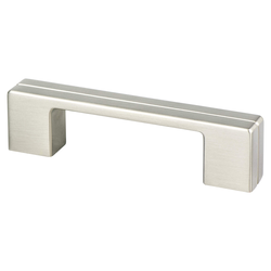 Berenson Skyline 3-3/4 Inch Center to Center Brushed Nickel Cabinet Pull, Modern, Handle, Satin Nickel Finish