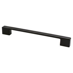 Berenson Skyline 8-13/16 Inch Center to Center Matte Black Cabinet Pull, Contemporary Zinc Handle for Modern Interiors