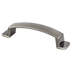 Berenson Oasis 3-3/4 Inch Center to Center Brushed Tin Cabinet Pull, Zinc Material, Transitional Style
