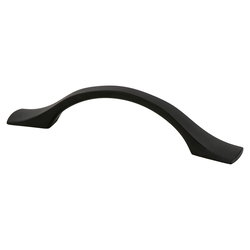 Berenson Echo 3-3/4 Inch Center to Center Matte Black Cabinet Pull, Zinc Material, Traditional Style