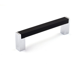 Laconia 5-1/32 Inch Center to Center Contemporary Cabinet Pull, Matte Black, Chrome