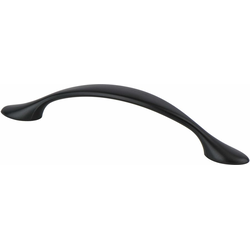Berenson Advantage Plus 3, 3-3/4 Inch Center to Center Matte Black Cabinet Pull, Zinc Material, Transitional Style