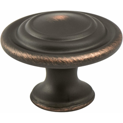 Berenson Advantage Plus 4, 1-5/16 Inch Diameter Verona Bronze Cabinet Knob, Traditional Style, Zinc Material