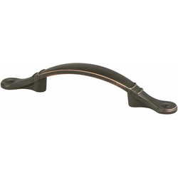 Berenson Advantage Plus 4 Traditional 3 Inch Center to Center Verona Bronze Cabinet Pull, Zinc Material, 5 1/2in. Length