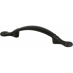 Berenson Advantage Plus 4, 3 Inch Center to Center Matte Black Cabinet Pull, Zinc Material, Traditional Style