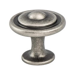 Final Sale, Special Order, Berenson Advantage Plus 5, 1-1/4 Inch Diameter Weathered Nickel Cabinet Knob, Traditional Style, Zinc Material