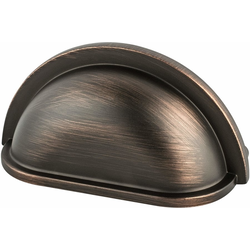 Berenson Advantage Plus 5, 3 Inch Center to Center, Traditional Verona Bronze Cabinet Cup Pull, Zinc Material