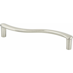 Berenson Advantage Plus 6, 5-1/16 Inch C/C, Contemporary Brushed Nickel Cabinet Pull, Aluminum Material