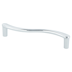 Berenson Advantage Plus 6, 5-1/16 Inch Center to Center, Polished Chrome Cabinet Pull, Contemporary Style, Aluminum Material