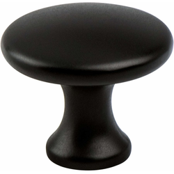 Berenson Advantage Plus 7, 1-1/8 Inch Diameter Matte Black Contemporary Cabinet Knob