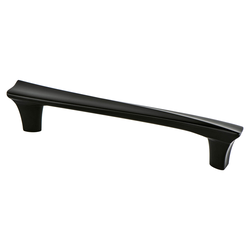 Berenson Fluidic 5-1/16 Inch Center to Center Matte Black Cabinet Pull, Zinc Material, Contemporary Style, Uptown Appeal Series