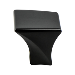 Berenson Fluidic 1-3/16 Inch Length Matte Black Cabinet Knob, Contemporary Zinc Material with Unconventional Design