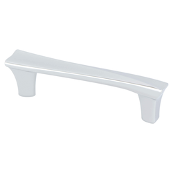 Berenson Fluidic 3-3/4 Inch Center to Center Polished Chrome Cabinet Pull, Zinc Material, Contemporary Style