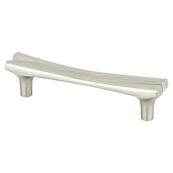 Berenson Fluidic 3-3/4 Inch Center to Center Brushed Nickel Cabinet Pull, Contemporary Zinc Material with Unique Wave Design