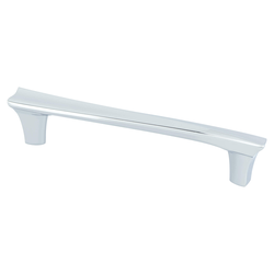 Berenson Fluidic 5-1/16 Inch Center to Center Polished Chrome Cabinet Pull, Modern, Zinc Material, Contemporary Style