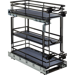  3-Tier Bottom Mounted Base Organizer for Minimum 9 Inch Opening Width, 20-1/4 Inch Height x 21-5/16 Inch Depth, Black Nickel