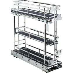 3-Tier Bottom Mounted Base Organizer for Minimum 6 Inch Opening Width, 20-1/4 Inch Height x 21-5/16 Inch Depth, Chrome 