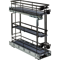 3-Tier Bottom Mounted Base Organizer for Minimum 6 Inch Opening Width, 20-1/4 Inch Height x 21-5/16 Inch Depth, Black Nickel 