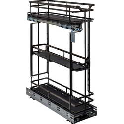 3-Tier Bottom Mounted Base Organizer for Minimum 6 Inch Opening Width, 24-1/16 Inch Height x 2 1-5/16 Inch Depth, Black Nickel 