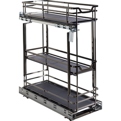  3-Tier Bottom Mounted Base Organizer for Minimum 9 Inch Opening Width, 24-1/16 Inch Height x 21-5/16 Inch Depth, Black Nickel