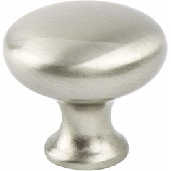 Berenson Traditional Advantage Four 1-1/8 Inch Diameter Brushed Nickel Mushroom Knob, Zinc Material, Classic Design, Ideal for Cabinets