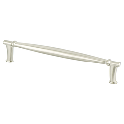 Berenson Dierdra 6-5/16 Inch Center to Center Brushed Nickel Cabinet Pull, Zinc Material, Transitional Style, Classic Comfort Series