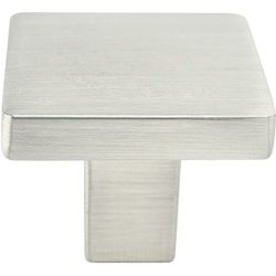 Berenson Contemporary Advantage One 1-1/8 Inch Square Knob in Brushed Nickel, Modern, Satin Nickel Finish, Ideal for Cabinets