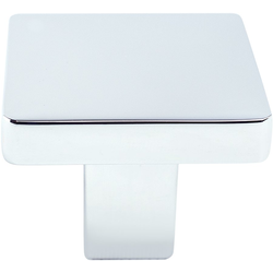 Berenson Contemporary Advantage One 1-1/8 Inch Square Knob, Polished Chrome, Zinc Material, Modern Style for Cabinets