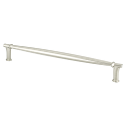 Berenson Dierdra 8-13/16 Inch Center to Center Brushed Nickel Cabinet Pull, Zinc Material, Transitional Style, Classic Comfort Series