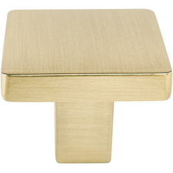 Berenson Contemporary Advantage One 1-1/8 Inch Square Knob in Champagne Finish, Modern, Gold, Zinc Material, Ideal for Cabinets