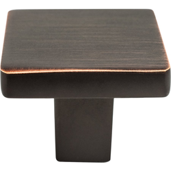 Berenson Contemporary Advantage One 1-1/8 Inch Length Square Knob in Verona Bronze Finish, Zinc Material for Modern Cabinets