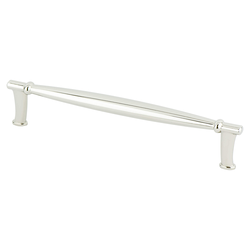 Berenson Dierdra 6-5/16 Inch Center to Center Polished Nickel Cabinet Pull, Zinc Material, Transitional Style, Classic Comfort Series