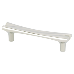 Berenson Puritan 3-3/4 Inch Center to Center Polished Nickel Cabinet Pull, Artisan Style Zinc Material