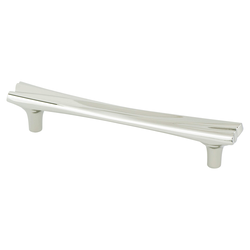 Berenson Puritan 5-1/16 Inch Center to Center Polished Nickel Cabinet Pull, Artisan Style Zinc Material